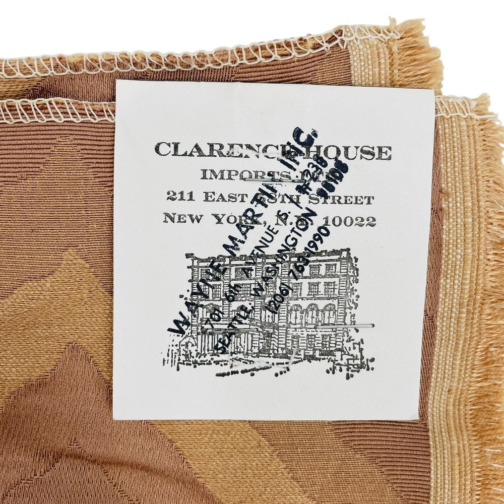 Clarence House Montaldo Apricot Chevron Fabric Sample Italy 26x25 Linen Blend